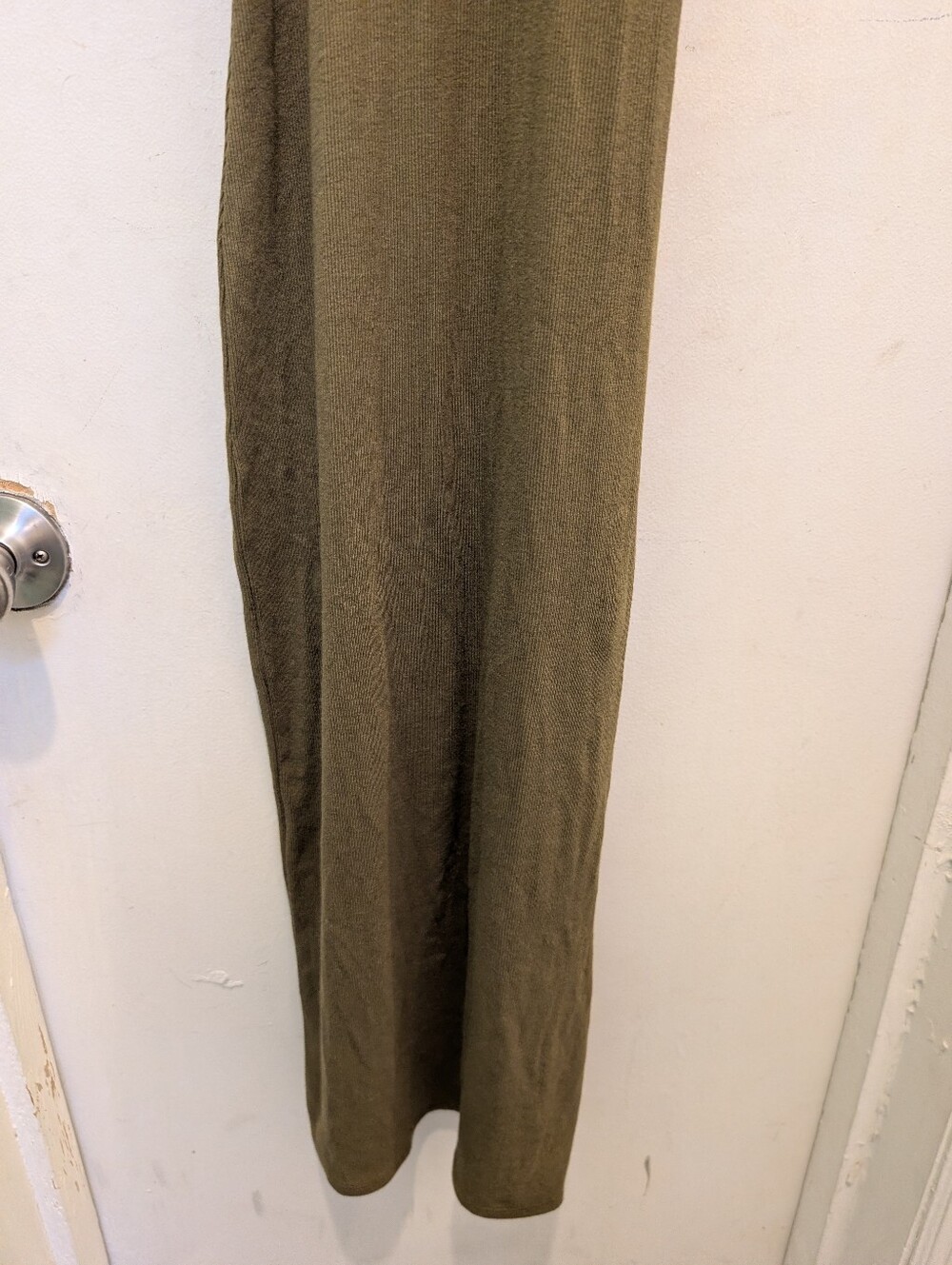 Rag & Bone Essie Rib Tank Dress XS Olive Green Stretchy Midi Lightweight - Picture 4 of 6
